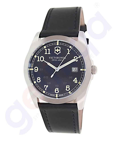 GETIT.QA | Buy Victorinox Swiss Army Black SS Leather 241584 Doha Qatar