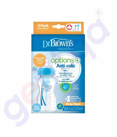 Buy Dr Brown's Wide Neck Options+ Blue 9OZ in Doha Qatar