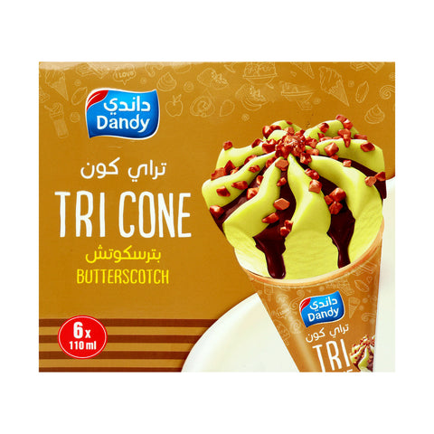 GETIT.QA- Qatar’s Best Online Shopping Website offers DANDY ICE CREAM TRI CONE BUTTERSCOTCH 6 X 110ML at the lowest price in Qatar. Free Shipping & COD Available!