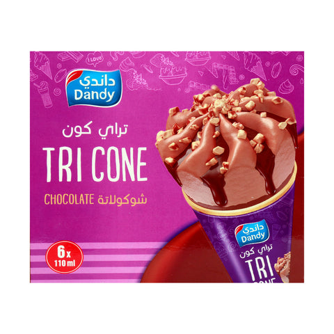 GETIT.QA- Qatar’s Best Online Shopping Website offers DANDY ICE CREAM TRI CONE CHOCOLATE 6 X 110ML at the lowest price in Qatar. Free Shipping & COD Available!