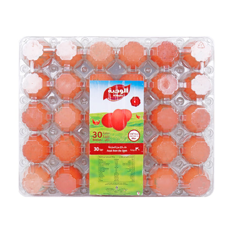 GETIT.QA- Qatar’s Best Online Shopping Website offers AL WAJBA PREMIUM BROWN EGGS LARGE 30PCS at the lowest price in Qatar. Free Shipping & COD Available!