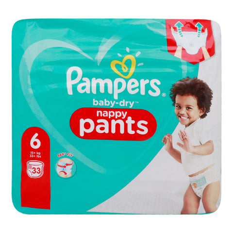 GETIT.QA- Qatar’s Best Online Shopping Website offers PAMPERS BABY-DRY NAPPY PANTS DIAPER SIZE 6 15+ KG 33 PCS at the lowest price in Qatar. Free Shipping & COD Available!