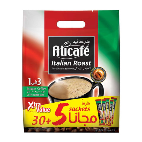 GETIT.QA- Qatar’s Best Online Shopping Website offers ALICAFE INSTANT COFFEE ITALIAN ROAST 3IN1 16.5G 30+5 at the lowest price in Qatar. Free Shipping & COD Available!