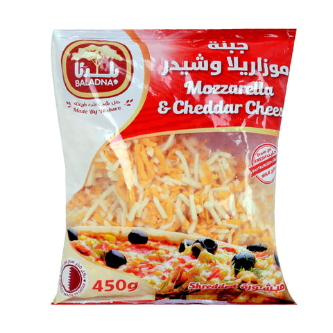 GETIT.QA- Qatar’s Best Online Shopping Website offers BALADNA SHREDDED MOZZARELLA & CHEDDAR CHEESE 450G at the lowest price in Qatar. Free Shipping & COD Available!