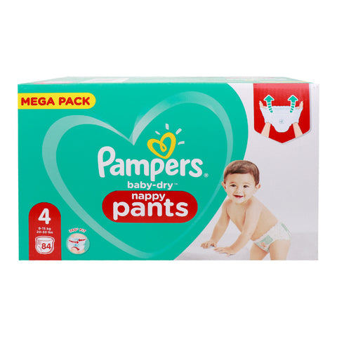 GETIT.QA- Qatar’s Best Online Shopping Website offers PAMPERS BABY-DRY NAPPY PANTS DIAPER SIZE 4 9-15 KG 84 PCS at the lowest price in Qatar. Free Shipping & COD Available!