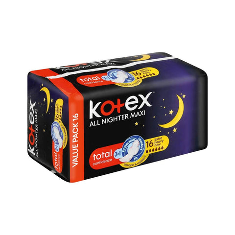 GETIT.QA- Qatar’s Best Online Shopping Website offers KOTEX ALL NIGHTER MAXI SANITARY PADS 16PCS at the lowest price in Qatar. Free Shipping & COD Available!