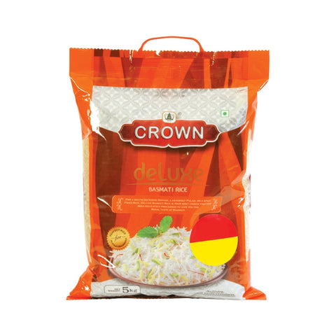 GETIT.QA- Qatar’s Best Online Shopping Website offers CROWN DELUXE LONG GRAIN BASMATI RICE 5KG at the lowest price in Qatar. Free Shipping & COD Available!