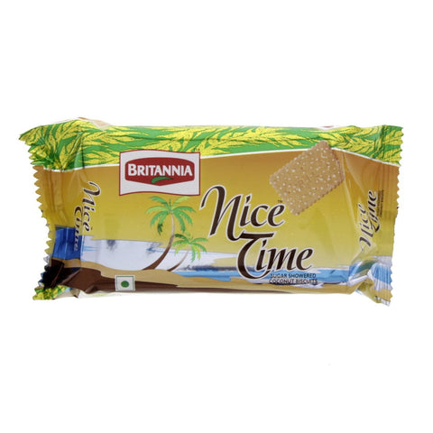 GETIT.QA- Qatar’s Best Online Shopping Website offers Britannia Nice Time Sugar Showered Coconut Biscuit 100g at lowest price in Qatar. Free Shipping & COD Available!