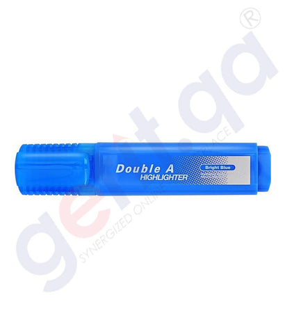 DOUBLE A HIGHLIGHTER - PACK OF 10'S BRIGHT BLUE