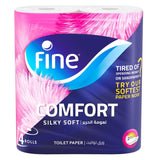 GETIT.QA- Qatar’s Best Online Shopping Website offers FINE COMFORT SILKY SOFT TOILET PAPER 2PLY 4 X 175 SHEETS at the lowest price in Qatar. Free Shipping & COD Available!