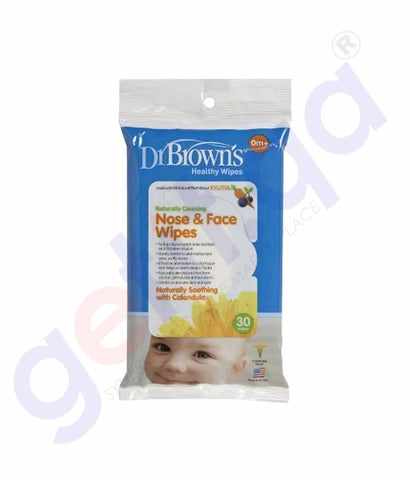 Buy Dr Brown's Nose & Face Wipes 30 Pack Online Doha Qatar