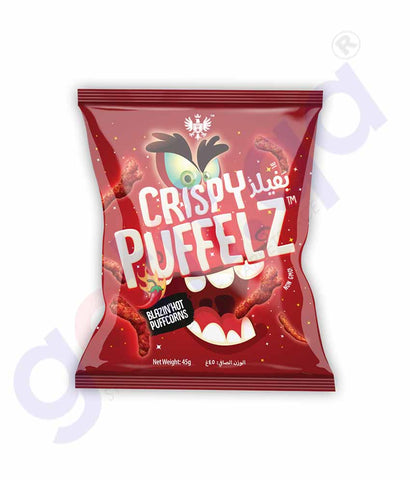 Buy Crispy Puffelz Blazin'hot Puffcorns 45gm in Doha Qatar