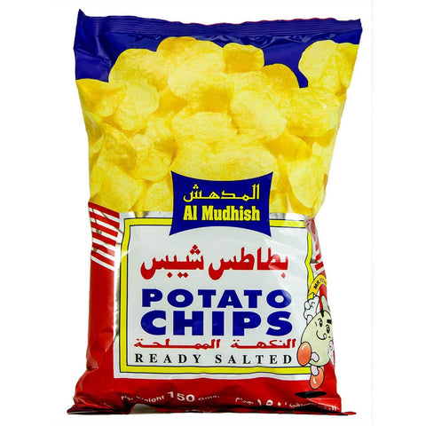 GETIT.QA- Qatar’s Best Online Shopping Website offers AL MUDHISH POTATO CHIPS READY SALTED 150G at the lowest price in Qatar. Free Shipping & COD Available!