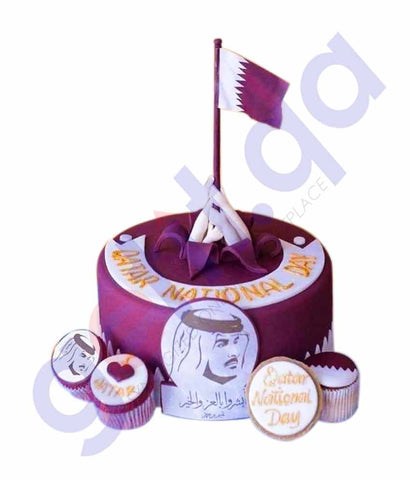 Buy Apple Kitchen Fresh Cream Cake with Flag 1.5kg Doha Qatar