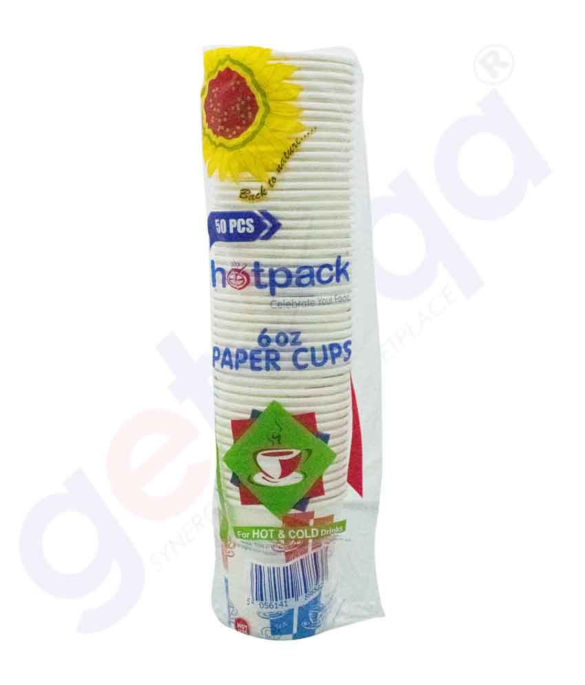 GETIT.QA| Buy Hotpack Paper Cup 6oz Without Handle 50pcs in Doha Qatar