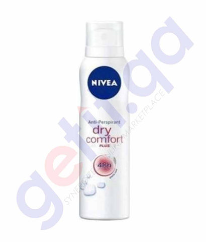 Buy Nivea Dry Comfort Plus Spray Female 150ml in Doha Qatar