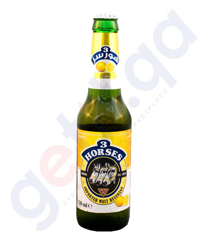 Buy 3 Horses Lemon Malt 330ml Price Online in Doha Qatar