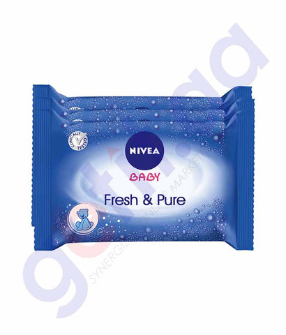 NIVEA BABY WIPES FRESH & PURE.BONUS 63PCS 2+1 Free