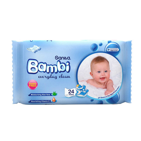 GETIT.QA- Qatar’s Best Online Shopping Website offers SANITA BAMBI BABY WIPES 24PCS at the lowest price in Qatar. Free Shipping & COD Available!