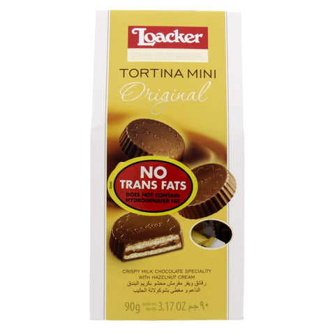 GETIT.QA- Qatar’s Best Online Shopping Website offers LOACKER TORTINA MINI ORIGINAL CRISPY MILK CHOCOLATE SPECIALITY WITH HAZELNUT CREAM 90G at the lowest price in Qatar. Free Shipping & COD Available!