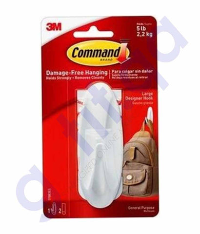 BUY 3M COMMAND DESIGNER.LARGE 1 HOOK/ 2 STRIPS.REGULAR 17083E IN QATAR | HOME DELIVERY WITH COD ON ALL ORDERS ALL OVER QATAR FROM GETIT.QA