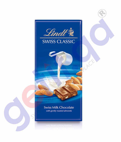 GETIT.QA | Buy Lindt Swiss Classic Bar Chocolate Almond 100g Doha Qatar