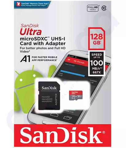 Buy SanDisk 128GB MicroSDHC Card Price Online in Doha Qatar