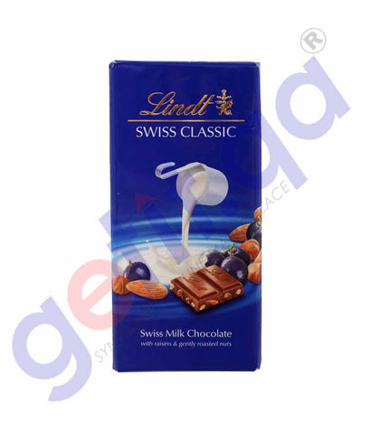 GETIT.QA | Buy Lindt Swiss Classic Milk Chocolate Raisins Nuts Doha Qatar