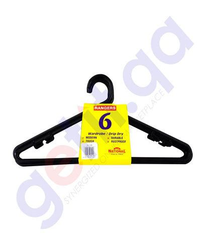 BUY NATIONAL PLASTIC HANGER 6 PCS SET IN QATAR | HOME DELIVERY WITH COD ON ALL ORDERS ALL OVER QATAR FROM GETIT.QA