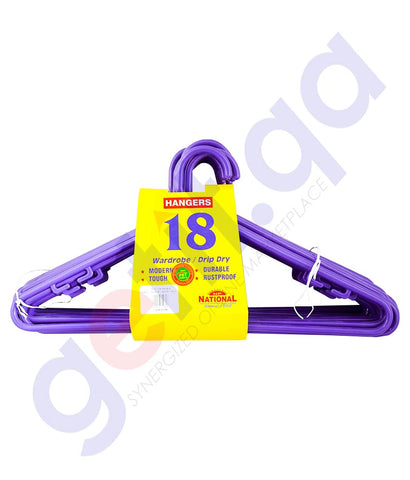 BUY NATIONAL CLOTH HANGER 18PCS IN QATAR | HOME DELIVERY WITH COD ON ALL ORDERS ALL OVER QATAR FROM GETIT.QA
