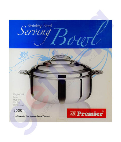 BUY PREMIER STAINLESS STEEL SERVING BOWL 3500 ML IN QATAR | HOME DELIVERY WITH COD ON ALL ORDERS ALL OVER QATAR FROM GETIT.QA