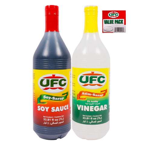 GETIT.QA- Qatar’s Best Online Shopping Website offers UFC SOY SAUCE 1LITRE + VINEGAR 1LITRE at the lowest price in Qatar. Free Shipping & COD Available!