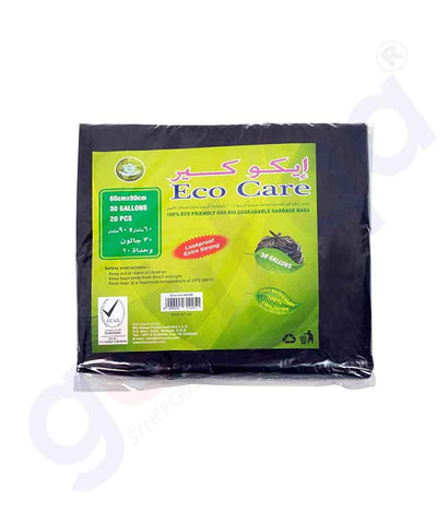 Buy Eco Care Black HD Garbage Bag Sheet 60x90cm Doha Qatar