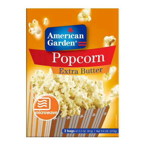 GETIT.QA- Qatar’s Best Online Shopping Website offers AMERICAN GARDEN MICROWAVE EXTRA BUTTER POPCORN GLUTEN FREE 273 G at the lowest price in Qatar. Free Shipping & COD Available!