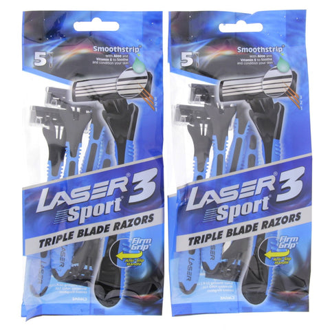 GETIT.QA- Qatar’s Best Online Shopping Website offers LASER SPORT 3 DISPOSABLE RAZOR 2 X 5 PCS at the lowest price in Qatar. Free Shipping & COD Available!