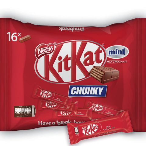 GETIT.QA- Qatar’s Best Online Shopping Website offers NESTLE KITKAT 2 FINGER CHUNKY MINI MILK CHOCOLATE WAFERS 250 G at the lowest price in Qatar. Free Shipping & COD Available!