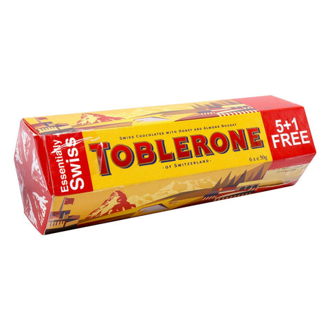 GETIT.QA- Qatar’s Best Online Shopping Website offers TOBLERONE SWISS MILK CHOCOLATES WITH HONEY AND ALMOND NOUGAT 6 X 50G at the lowest price in Qatar. Free Shipping & COD Available!