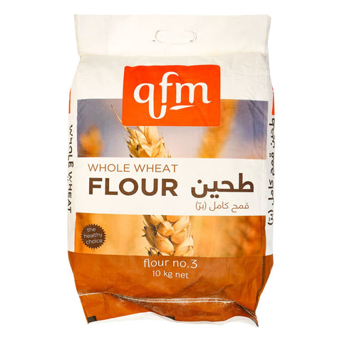 GETIT.QA- Qatar’s Best Online Shopping Website offers QFM WHOLE WHEAT FLOUR NO.3 10 KG at the lowest price in Qatar. Free Shipping & COD Available!