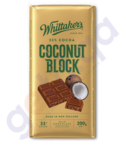 BUY WHITTAKERS- CHOCOLATE COCONUT BLOCK 200GM IN DOHA QATAR