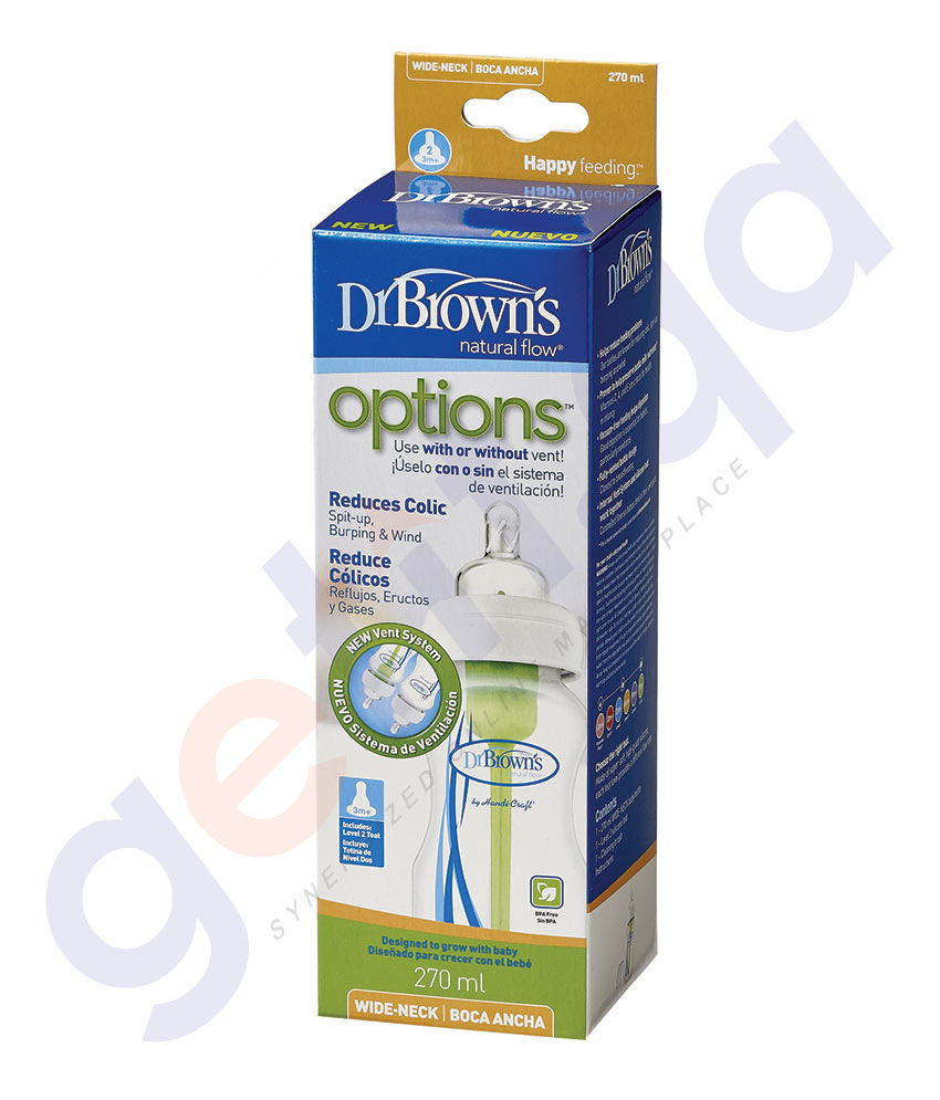 Buy Dr Brown's Wide Neck Options 9OZ 1 Pack in Doha Qatar