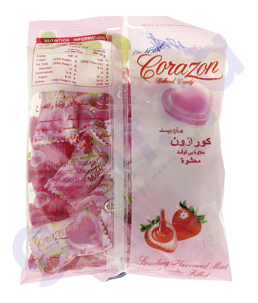 BUY HARTBEAT CANDY CORAZON STRAWBERRY MT 150GM ONLINE IN QATAR