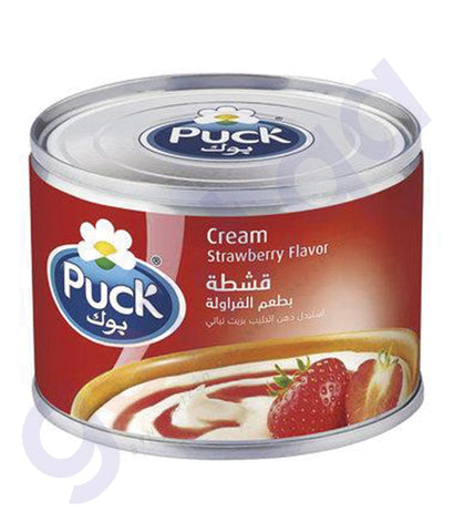 BUY BEST PRICED PUCK STERILIZED CREAM STRAWBERRY 170GM IN QATAR