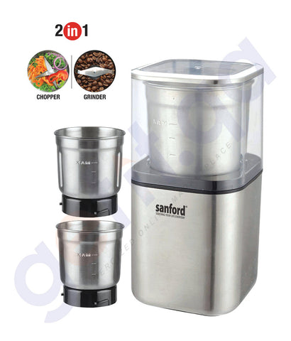 BUY SANFORD 2 IN1 COFEE GRINDER AND CHOPPER 200W SF5669CGC IN QATAR | HOME DELIVERY WITH COD ON ALL ORDERS ALL OVER QATAR FROM GETIT.QA