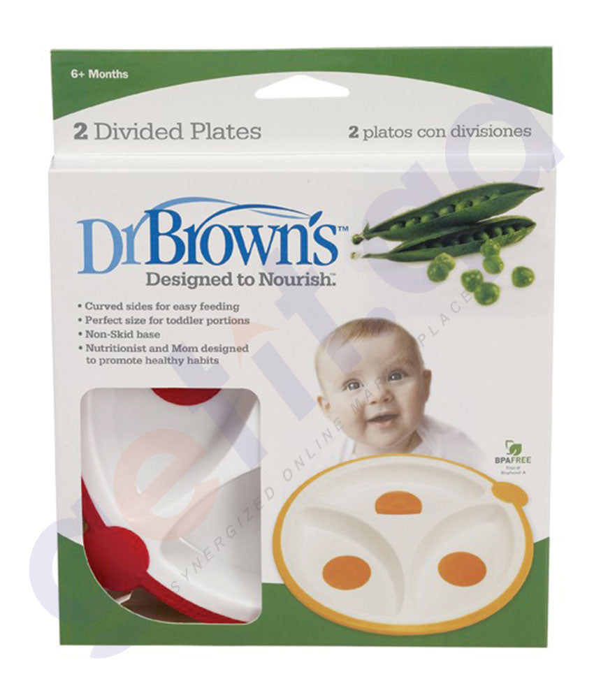 BUY DR BROWN 725-DB-DIVIDED PLATE 2 PACKS ONLINE IN QATAR