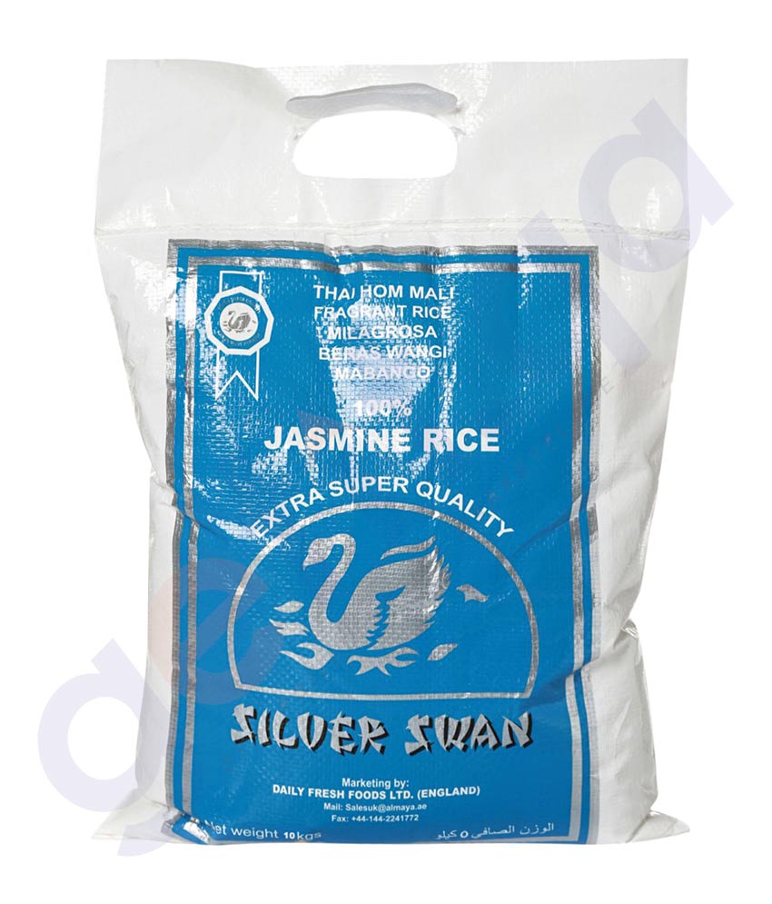 BUY BEST PRICED SILVER SWAN FRAG RICE JASMINE 10KG IN QATAR