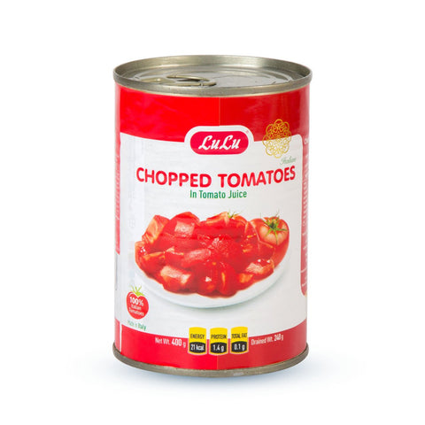 GETIT.QA- Qatar’s Best Online Shopping Website offers LULU CHOPPED TOMATOES IN TOMATO JUICE 400 G at the lowest price in Qatar. Free Shipping & COD Available!