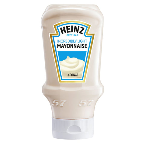 GETIT.QA- Qatar’s Best Online Shopping Website offers HEINZ INCREDIBLY LIGHT MAYONNAISE TOP DOWN SQUEEZY BOTTLE 400ML at the lowest price in Qatar. Free Shipping & COD Available!