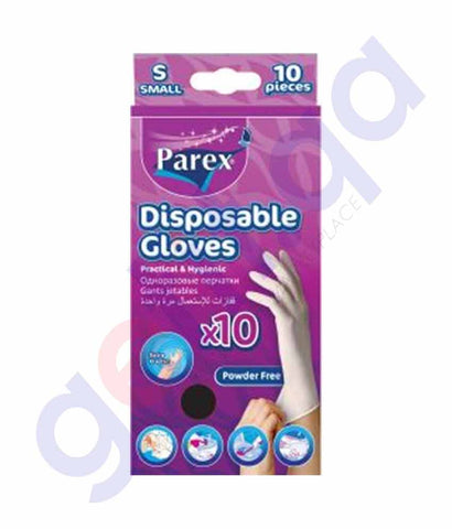 Buy Parex Disposable Gloves Small 10Pcs Online Doha Qatar
