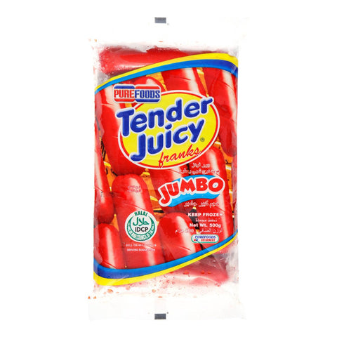 GETIT.QA- Qatar’s Best Online Shopping Website offers PURE FOODS TENDER JUICY FRANKS JUMBO 500 G at the lowest price in Qatar. Free Shipping & COD Available!