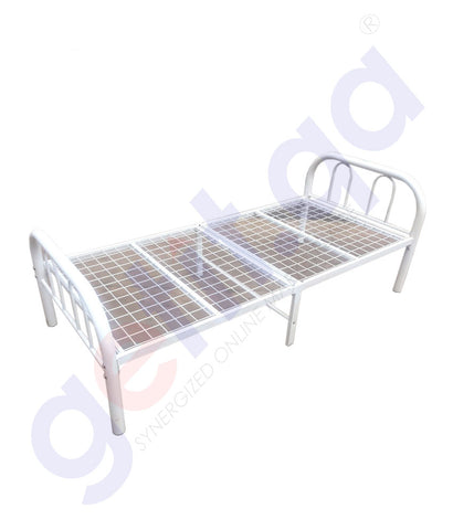 BUY STEEL BED SINGLE 90CM WHITE MESH HEAVY DUTY MADE IN CHINA IN QATAR | HOME DELIVERY WITH COD ON ALL ORDERS ALL OVER QATAR FROM GETIT.QA  